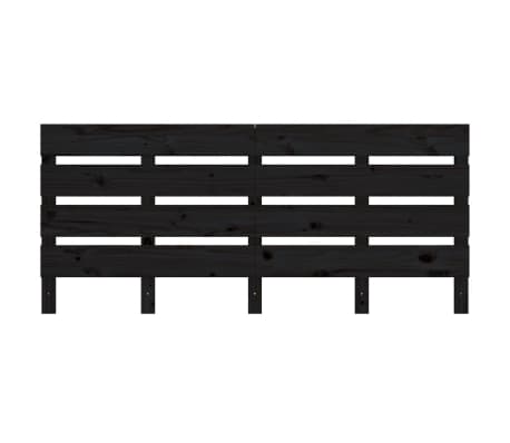 vidaXL Headboard Black 200x3x80 cm Solid Wood Pine