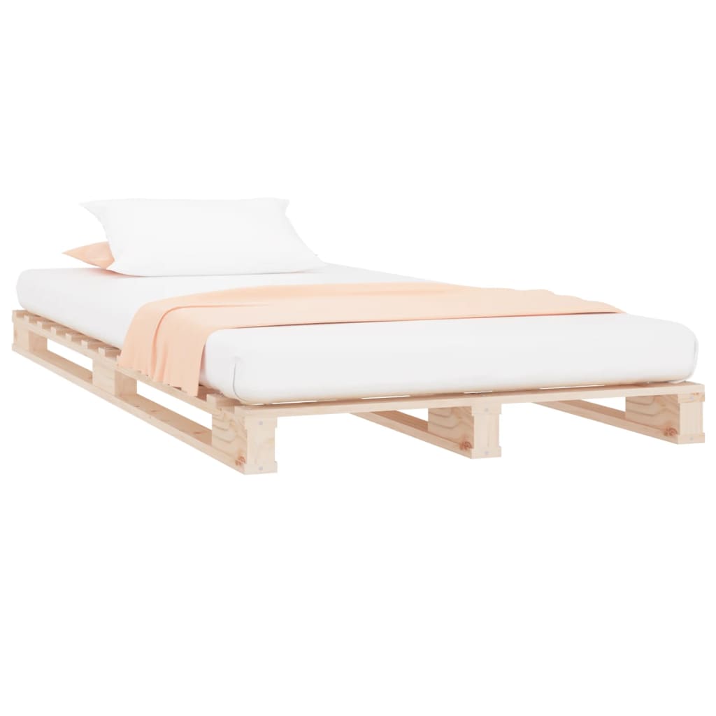 vidaXL Palletbed massief grenenhout 90x200 cm afbeelding
