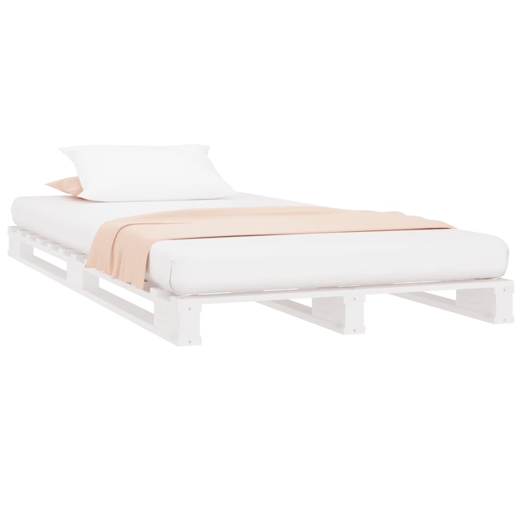 vidaXL Pallet Bed White 90x200 cm Solid Wood Pine