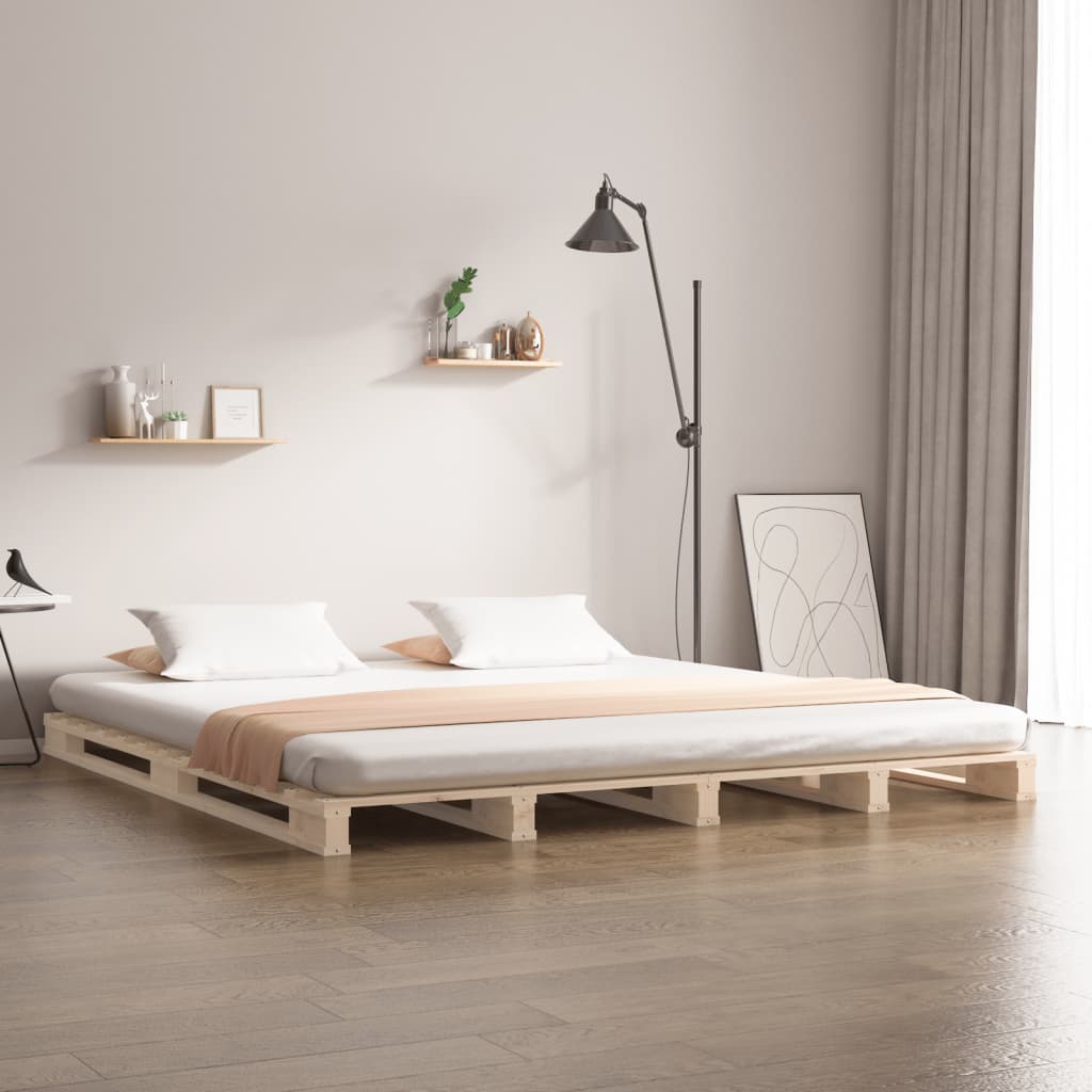 vidaXL ��ko z palet, 140x200 cm, lite drewno sosnowe