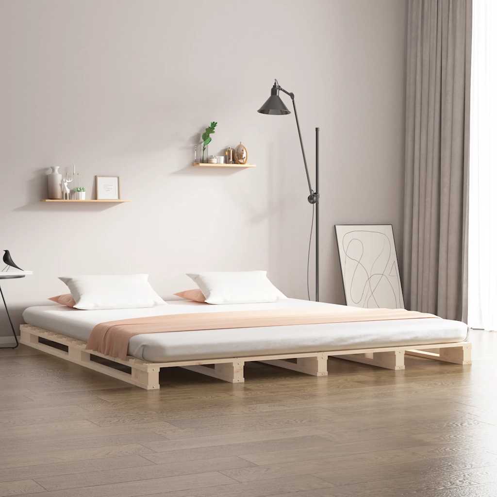 vidaXL ��ko z palet, 160x200 cm, lite drewno sosnowe