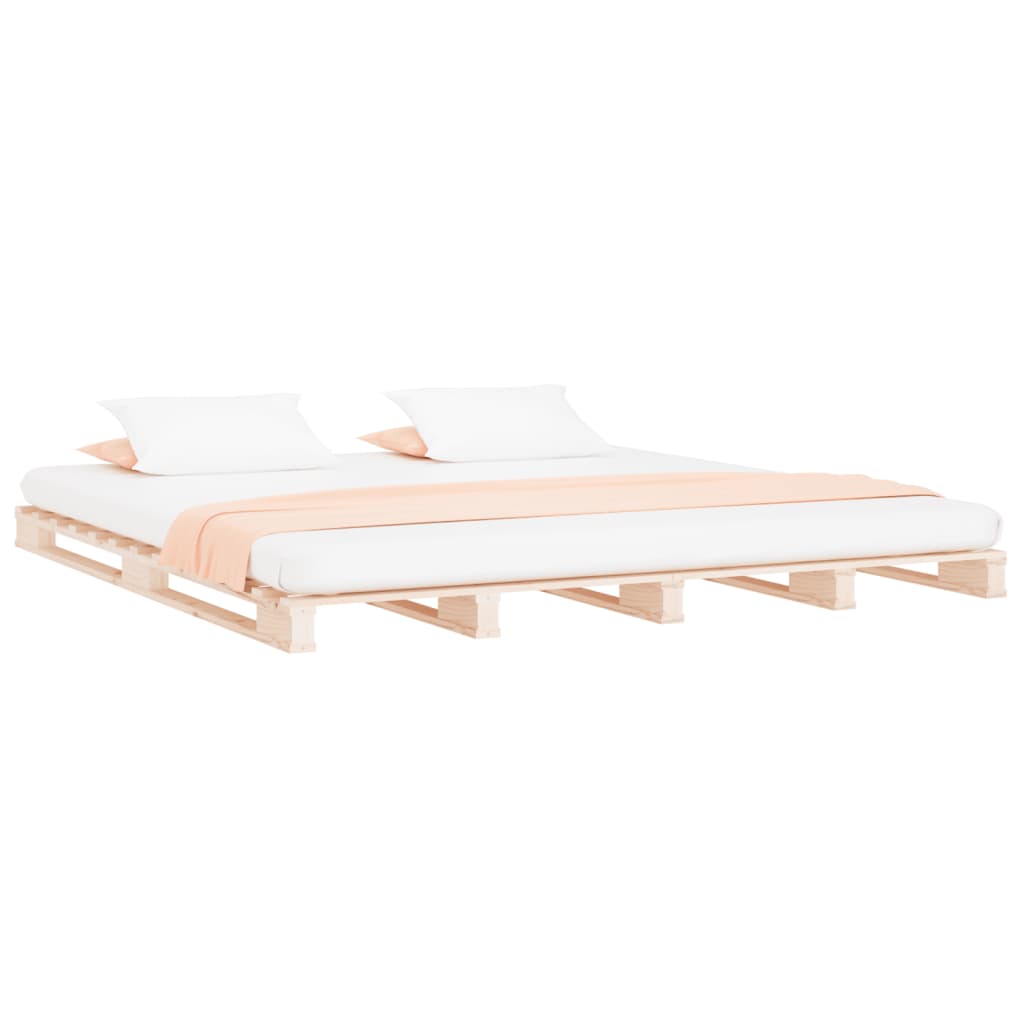 vidaXL Palletbed massief hout 180x200 cm afbeelding