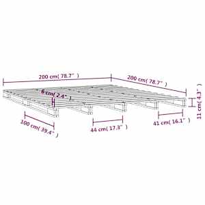 Postel z palet 200 x 200 cm masivní borové dřevo - obrázek 8