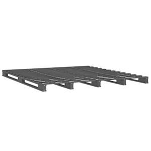 Postel z palet šedá 200 x 200 cm masivní borové dřevo - obrázek 4