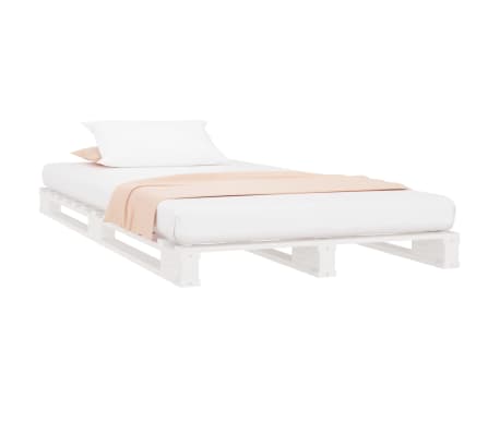 vidaXL Pallet Bed without Mattress White Single Solid Wood