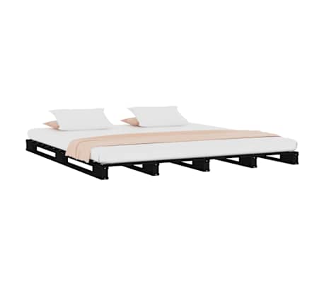 vidaXL Palleseng svart 135x190 cm heltre furu Double