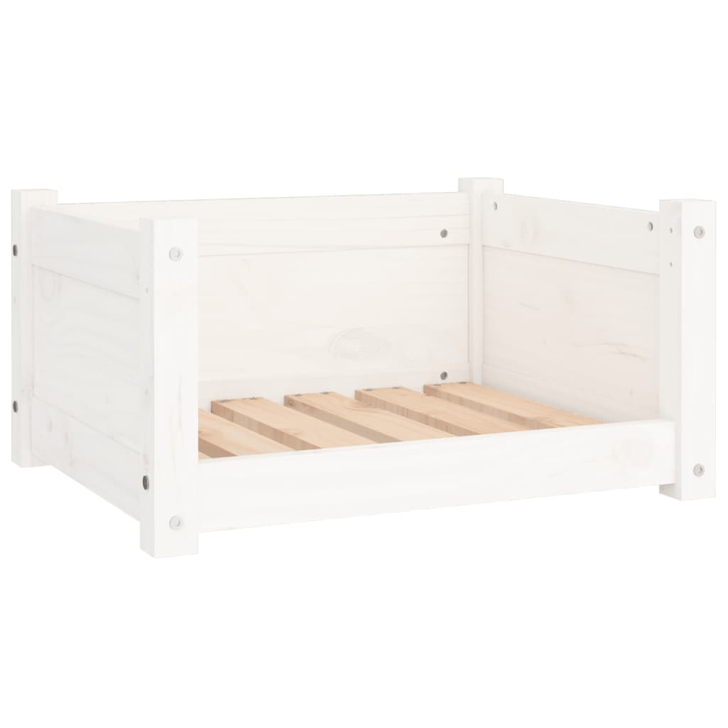 vidaXL Hondenmand 55,5x45,5x28 cm massief grenenhout wit