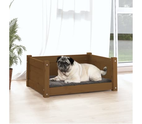 vidaXL Hundebett Honigbraun 65,5x50,5x28 cm Massivholz Kiefer