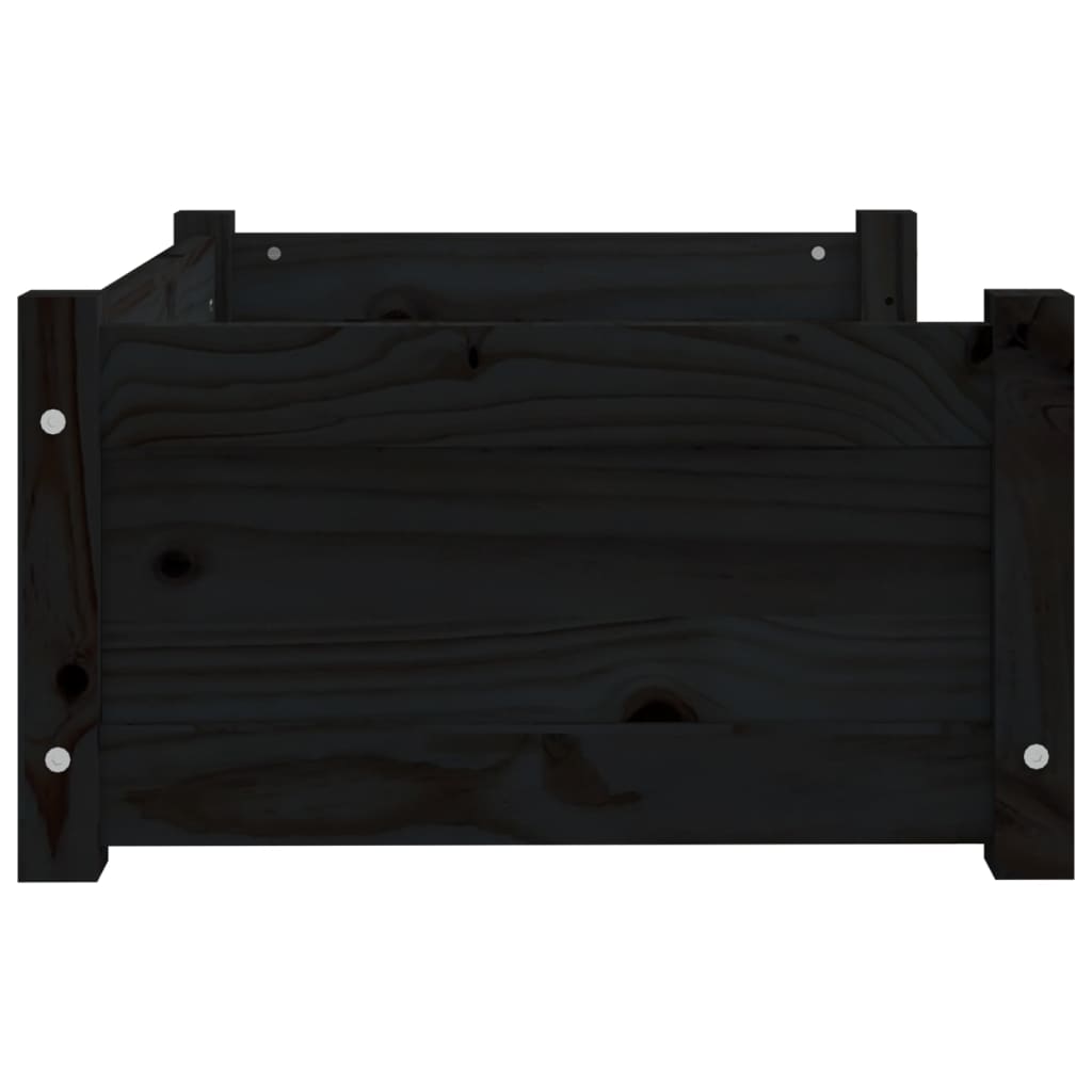 Lit en bois de pin noir pour chien - 65,5x50,5x28 cm