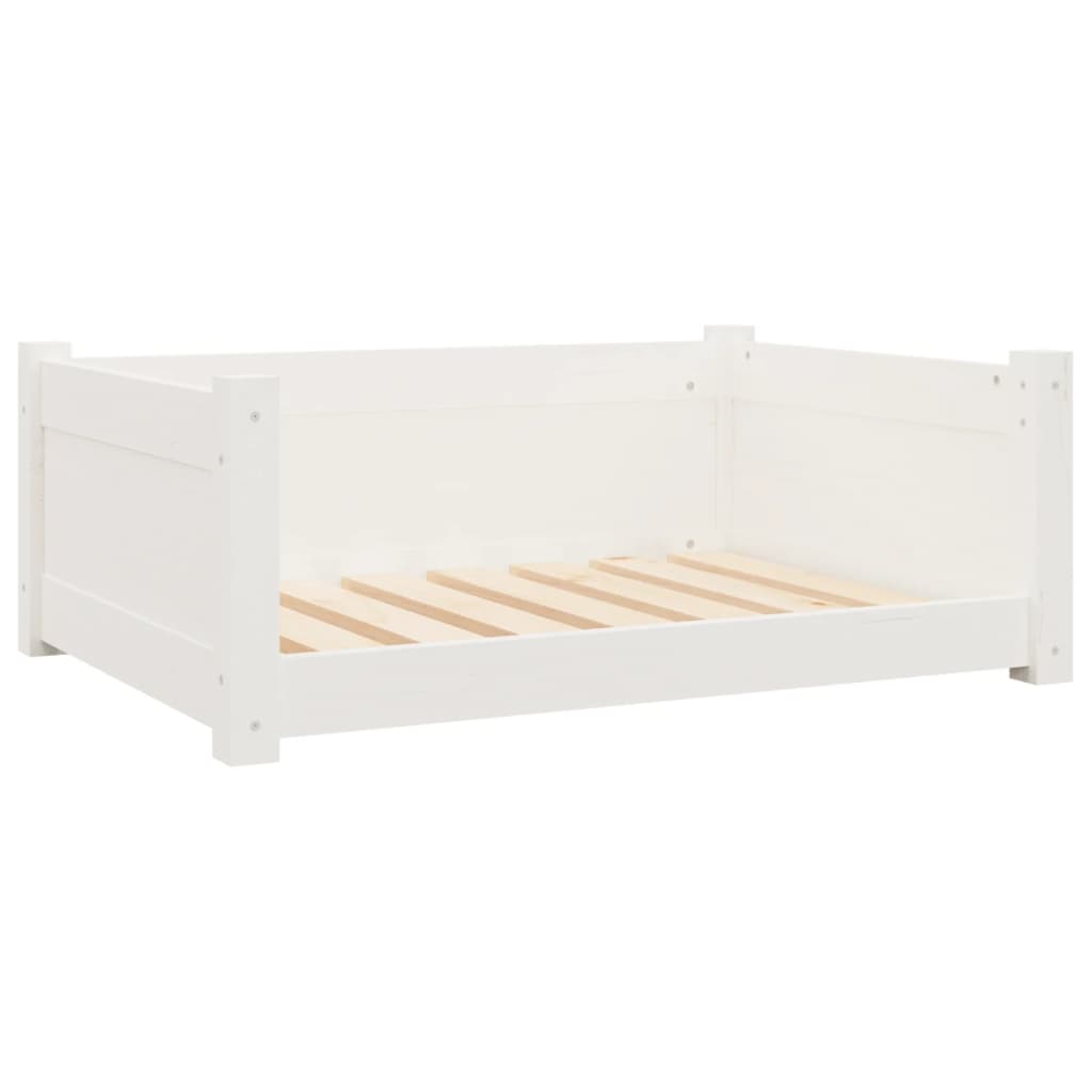 vidaXL Pelíšek pro psy bílý 75,5 x 55,5 x 28 cm masivní borovice