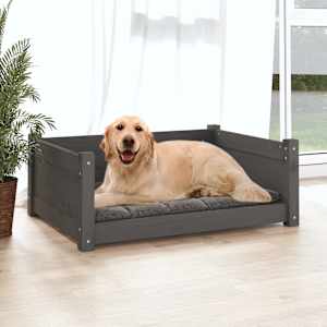 vidaXL Koiransänky harmaa 75,5x55,5x28 cm täysi mänty