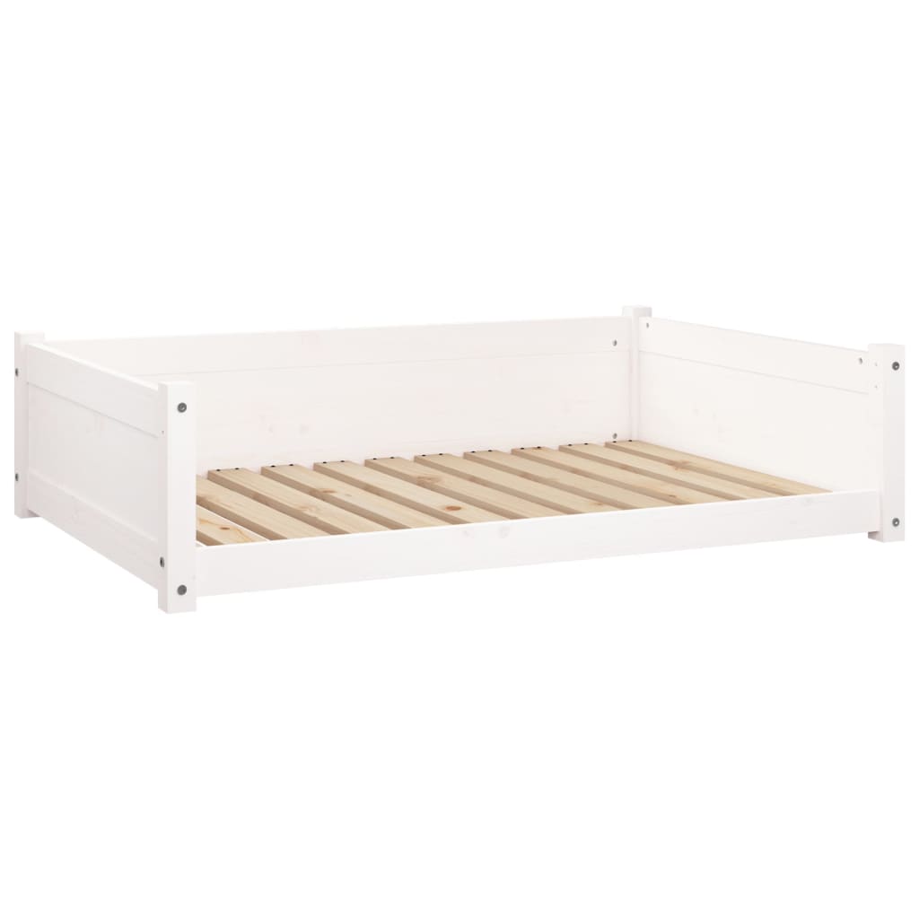 vidaXL Pelíšek pro psy bílý 105,5 x 75,5 x 28 cm masivní borovice