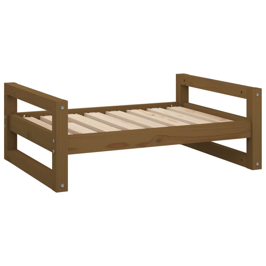 vidaXL Hondenmand 75,5x55,5x28 cm massief grenenhout honingbruin