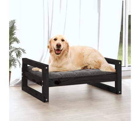 vidaXL koeravoodi, must, 75,5 x 55,5 x 28 cm, m&auml;nnipuit