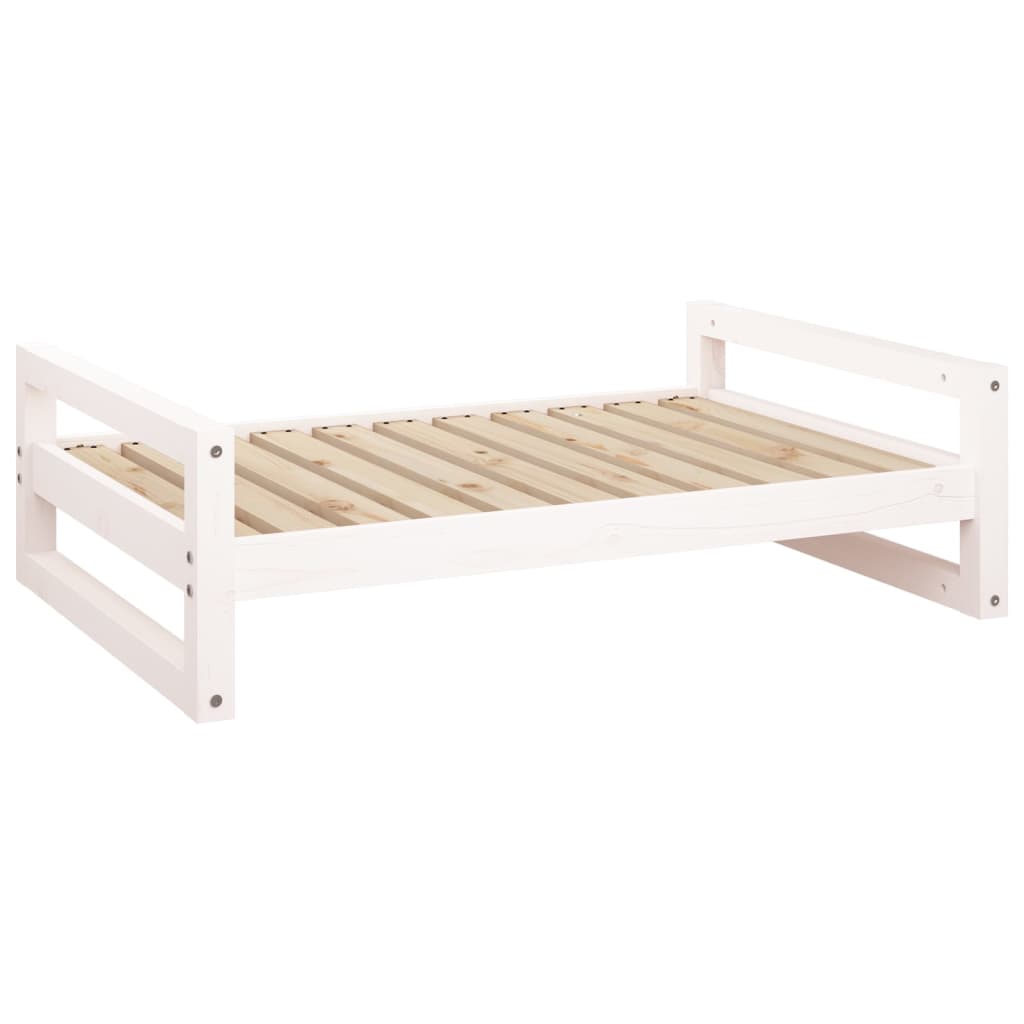 vidaXL Hondenmand 95,5x65,5x28 cm massief grenenhout wit