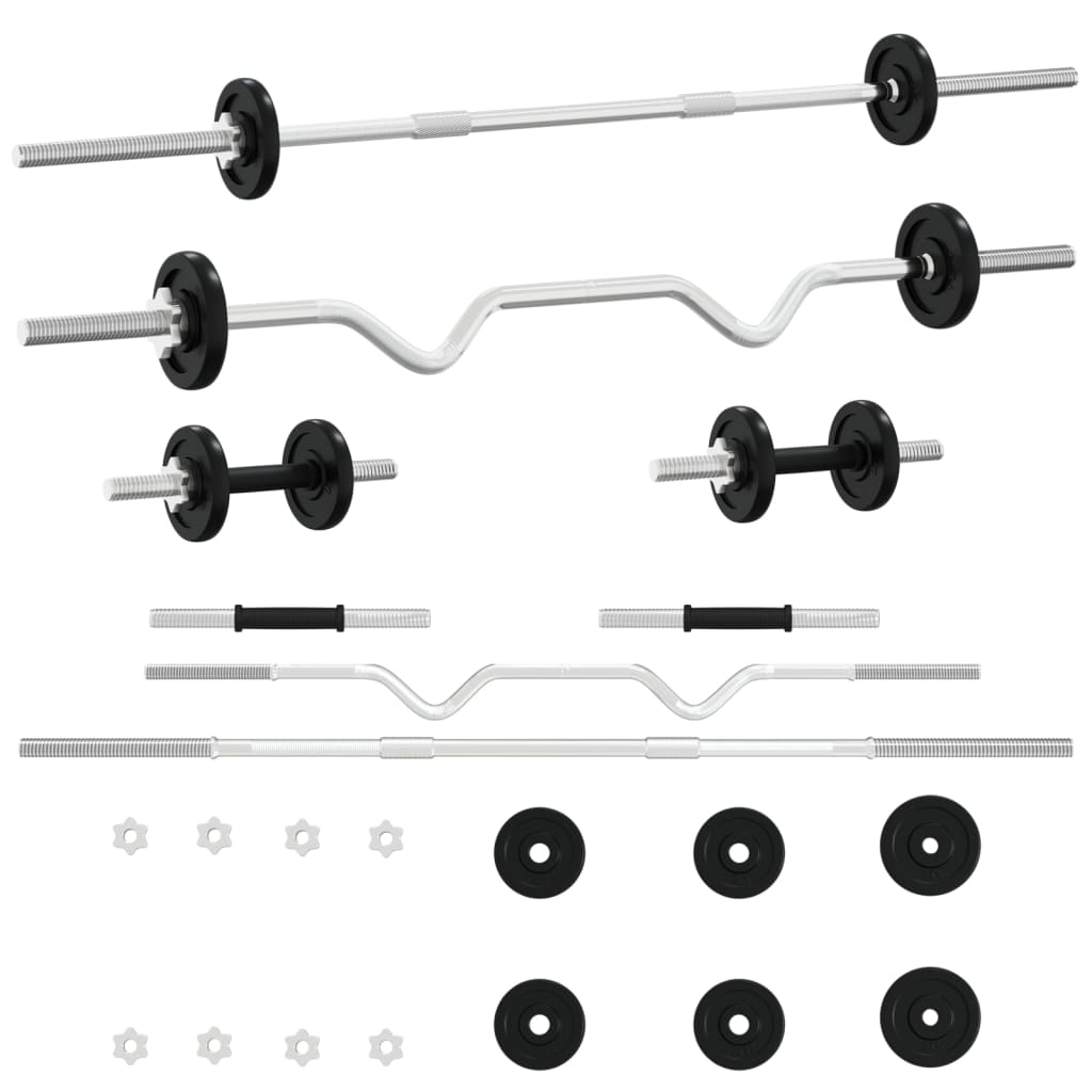 vidaXL Halterset 30 kg gietijzer