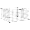 vidaXL 8-paneeliga lemmikloomapuur, must, 70 x 70 x 35 cm, teras
