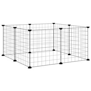 vidaXL 8-paneeliga lemmikloomapuur, must, 70 x 70 x 35 cm, teras