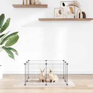 8-delna kletka za hišne ljubljenčke črne barve 35 x 35 cm jeklo