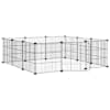 vidaXL 12-paneeliga lemmikloomapuur uksega, must, 105 x 105 x 35 cm, teras