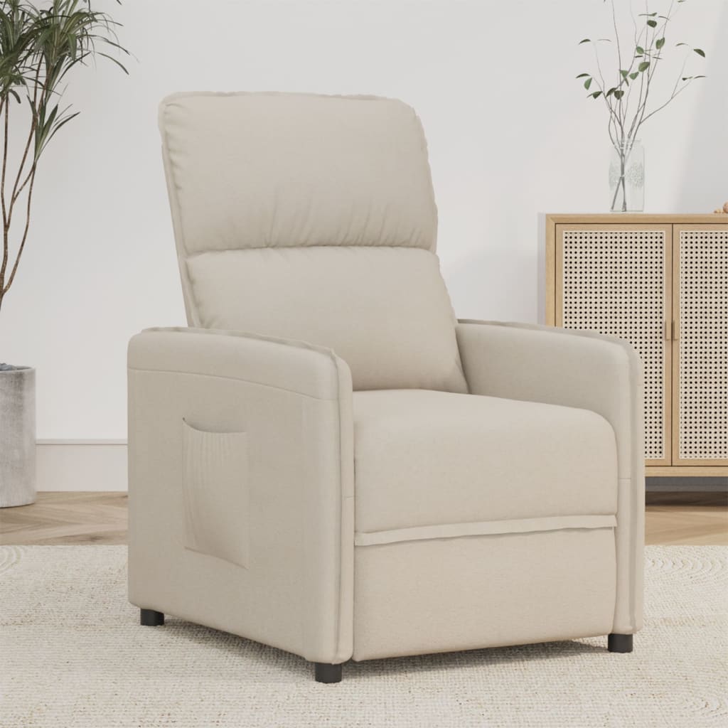Fauteuil inclinable Crème Tissu microfibre