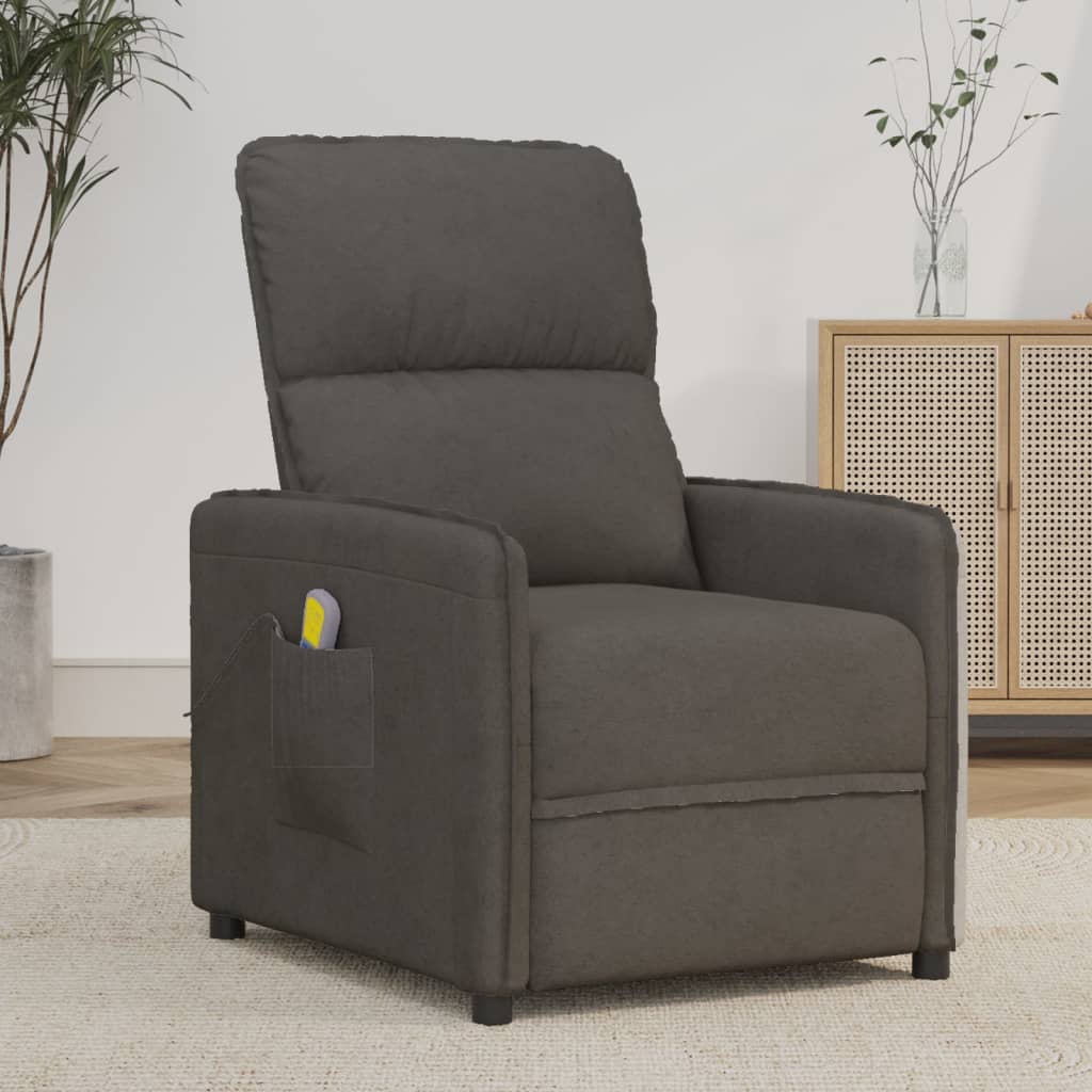 vida XL Massagesessel Dunkelgrau Mikrofasergewebe