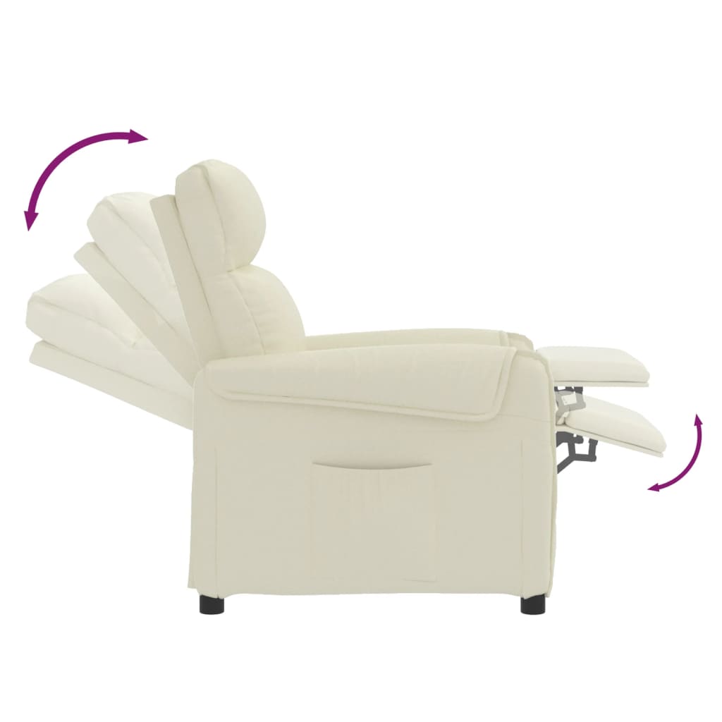 Fotoliu rabatabil, crem, piele ecologică