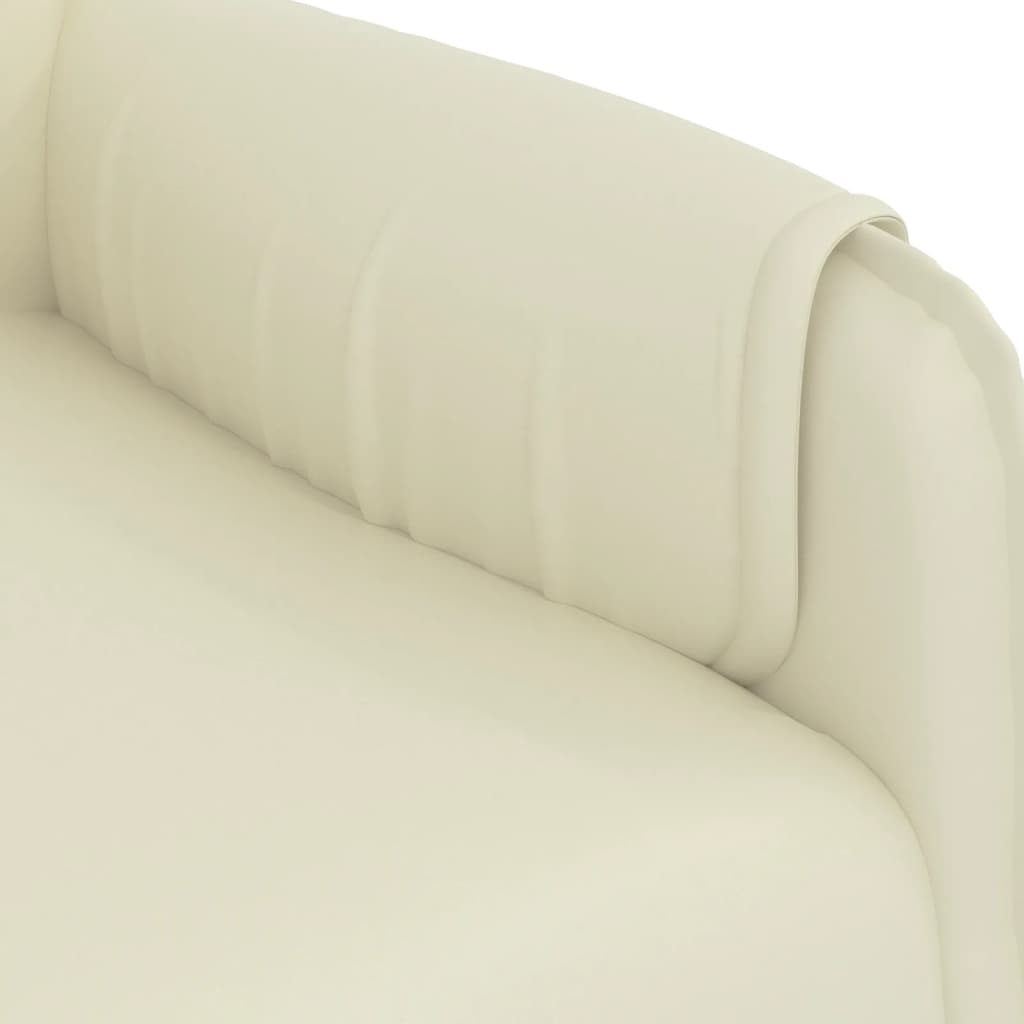 Fotoliu rabatabil, crem, piele ecologică