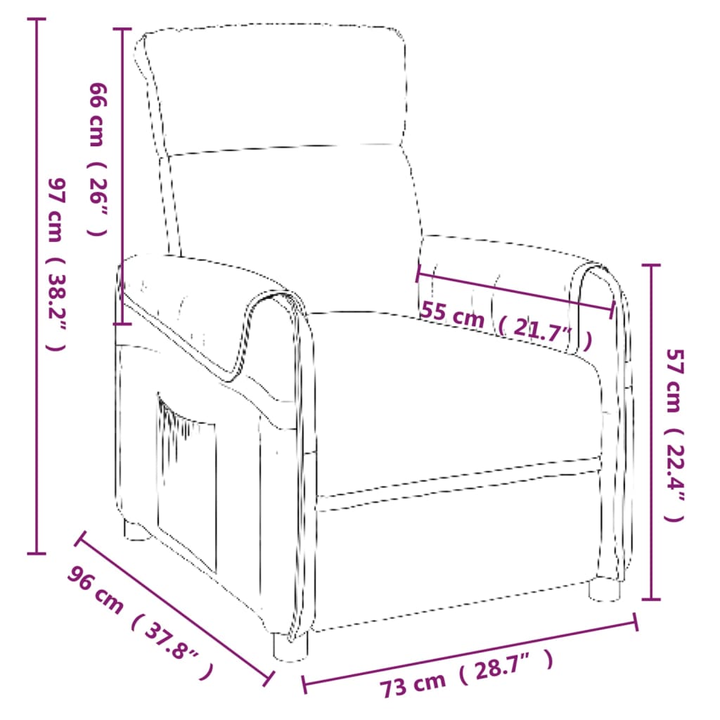 Fotoliu rabatabil, crem, piele ecologică