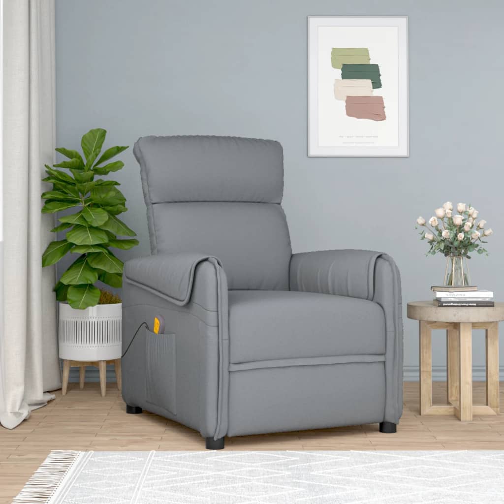 Fauteuil de massage Gris clair Tissu