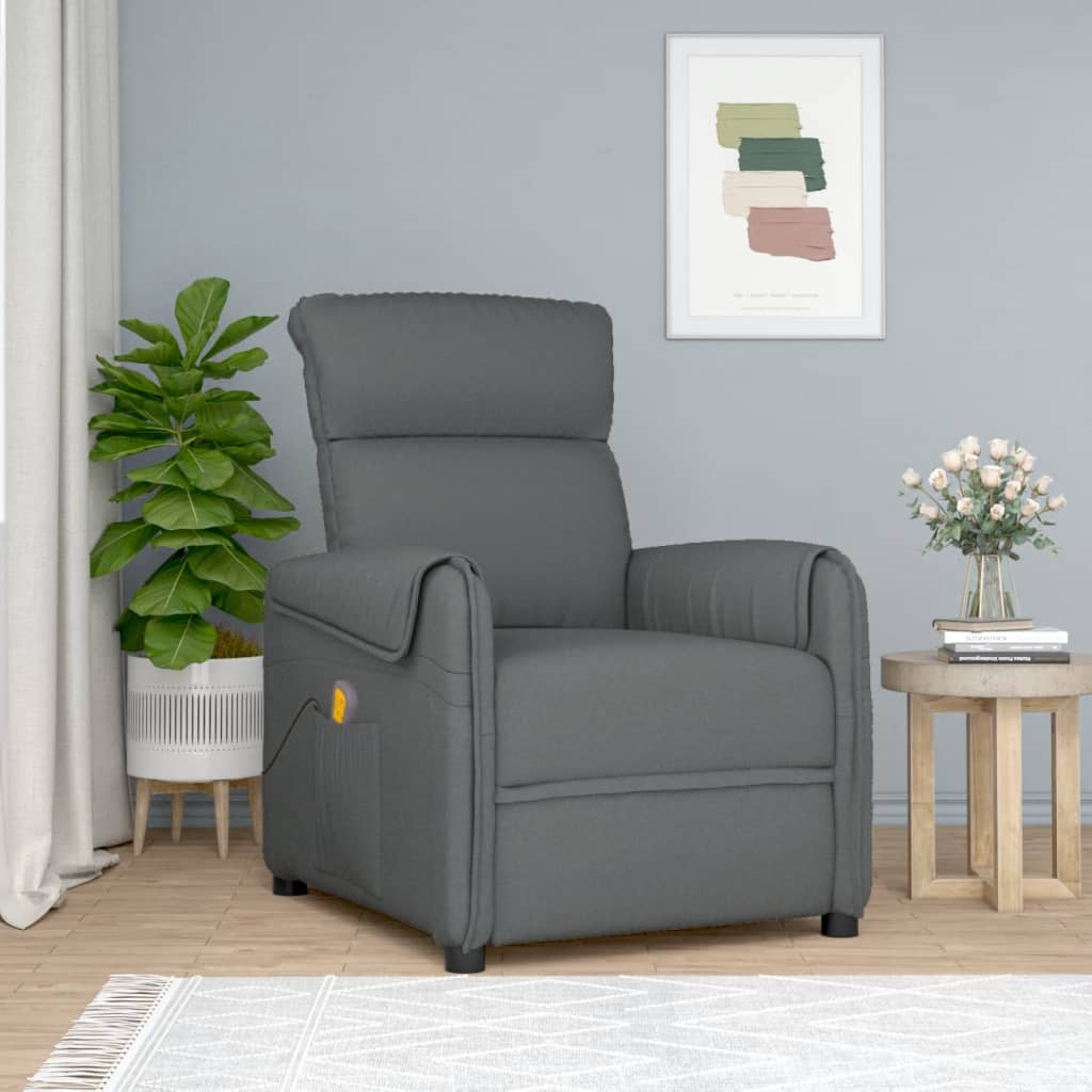 Fauteuil de massage Gris foncé Tissu