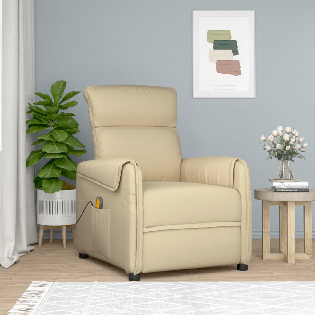 Fauteuil de massage Crème Tissu