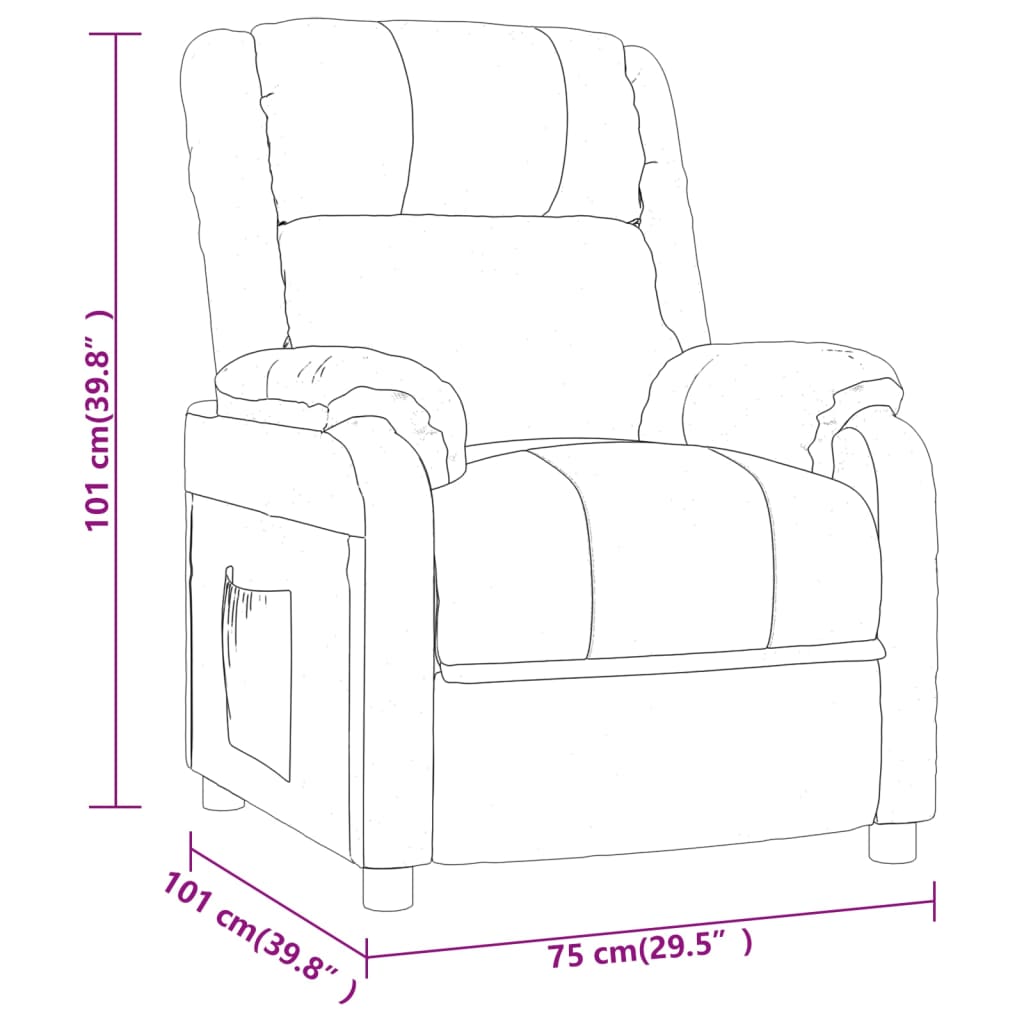 Fotoliu rabatabil, crem, piele ecologică