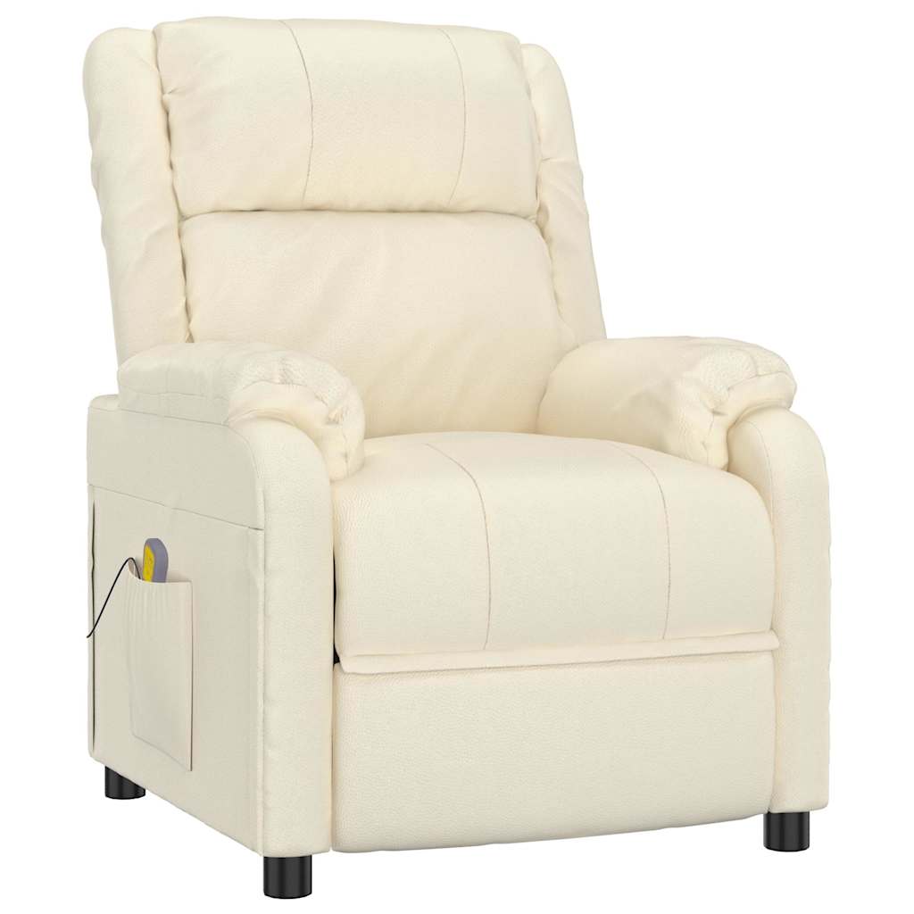 Fauteuil De Massage Inclinable VidaXL - Faux Cuir Blanc, Pivotant | Pour Salon, Bureau, Relaxation