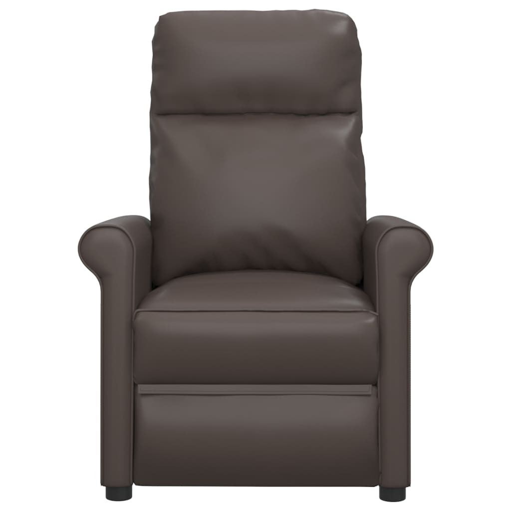 vidaXL Sillón de masaje cuero sintético marrón