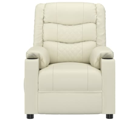 vidaXL Massagestoel kunstleer cr&egrave;mekleurig
