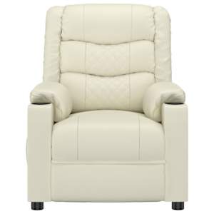 vidaXL Massagestoel kunstleer cr&egrave;mekleurig