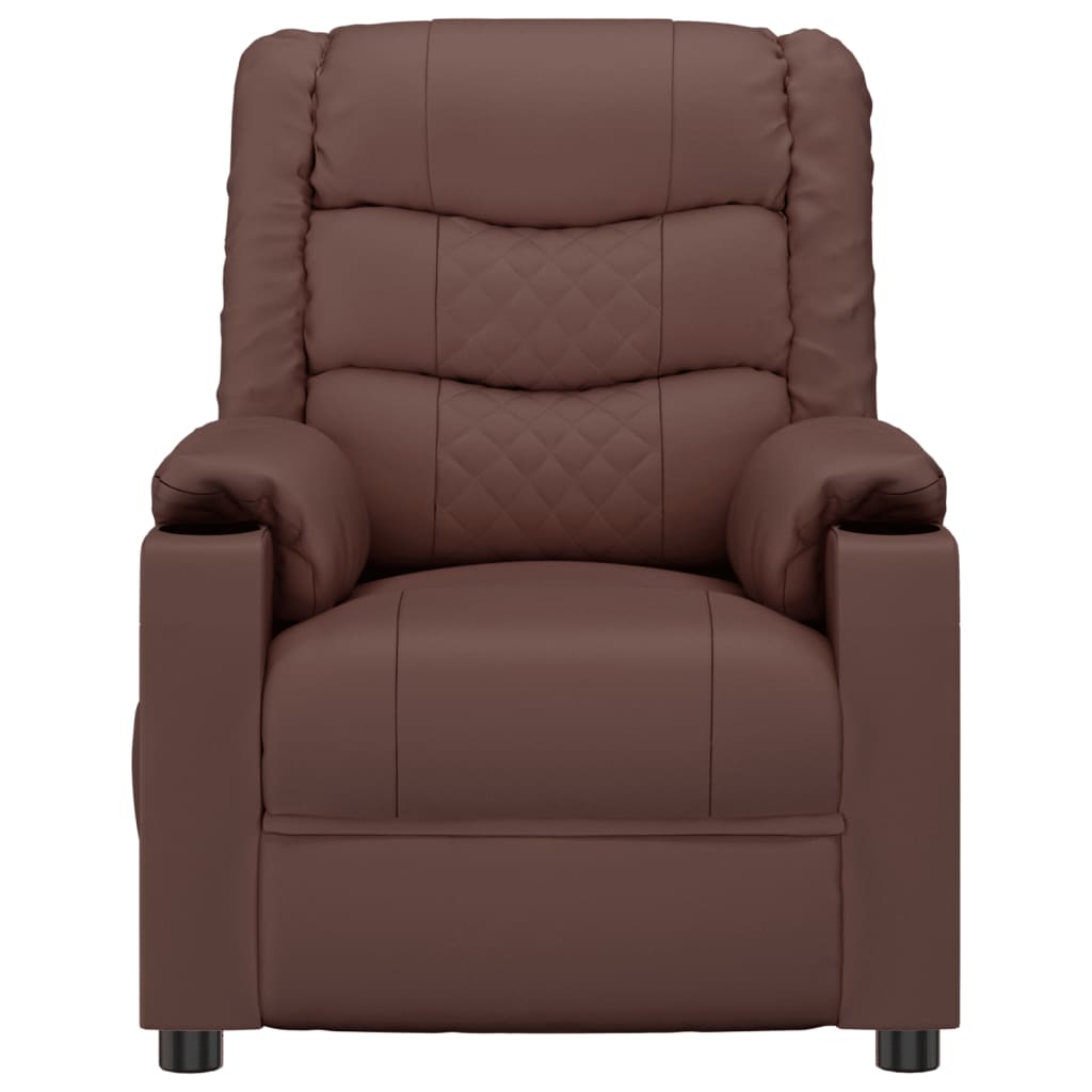 vidaXL Fauteuil de massage Marron Similicuir