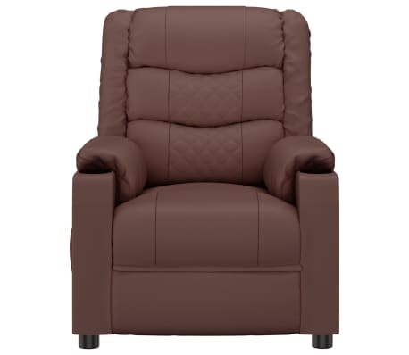 vidaXL Fauteuil de massage Marron Similicuir