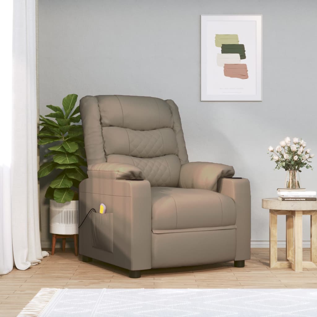 vidaXL Massagesessel Cappuccino-Braun Kunstleder