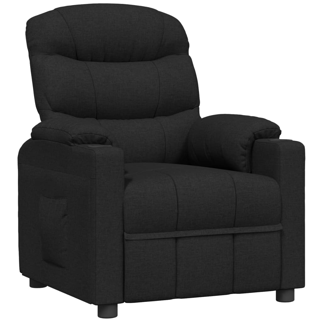 vidaXL Polohovací křeslo černé textil