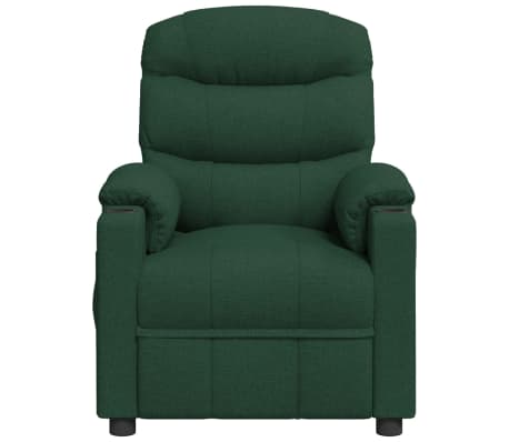 vidaXL Fauteuil inclinable Vert fonc&eacute; Tissu