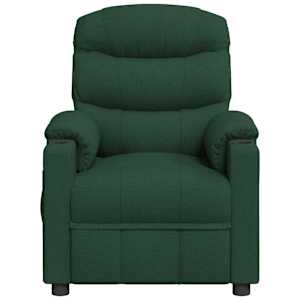 vidaXL Fauteuil inclinable Vert fonc&eacute; Tissu