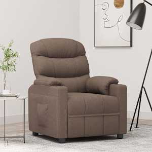 Polohovací křeslo taupe textil