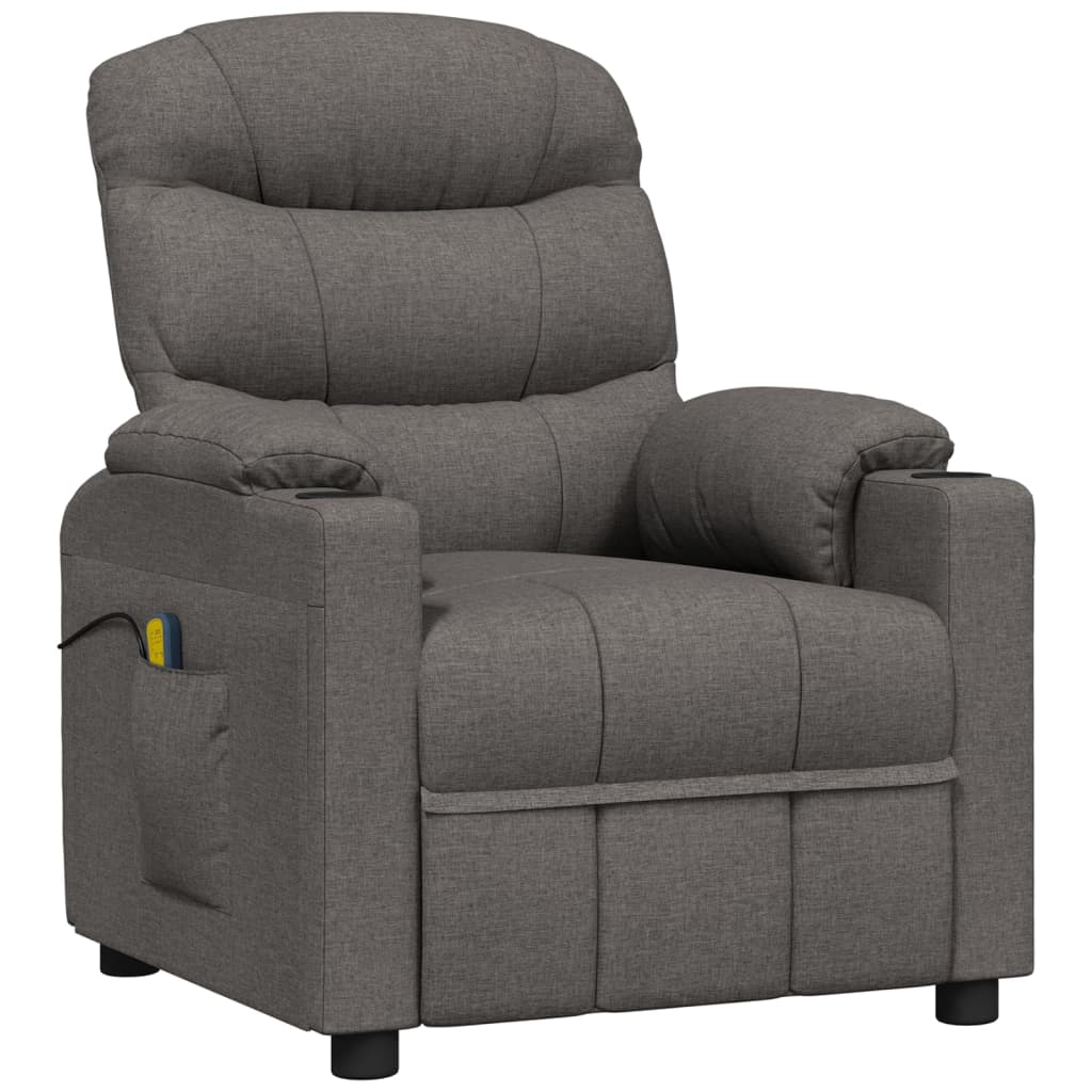 vidaXL Masážní křeslo tmavě šedé textil