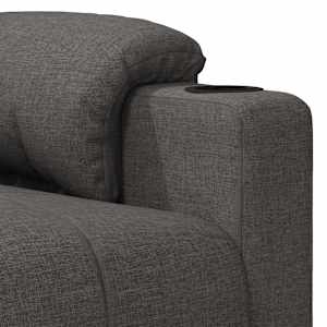 Masážní křeslo tmavě šedé textil - obrázek 7