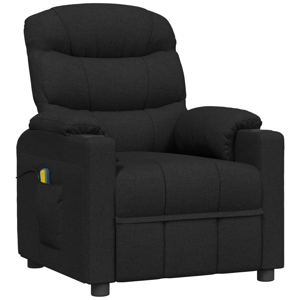vidaXL Masážní křeslo černé textil