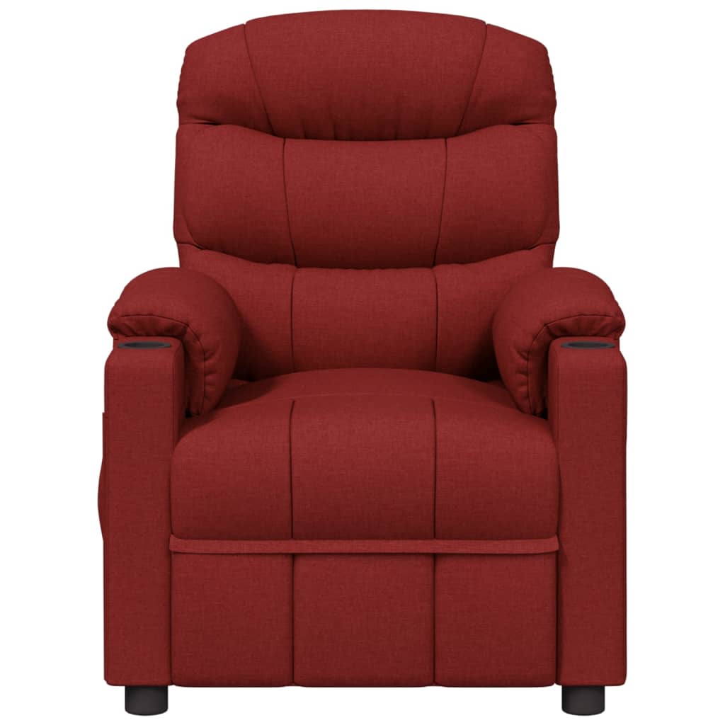 vidaXL Fauteuil de massage Rouge bordeaux Tissu