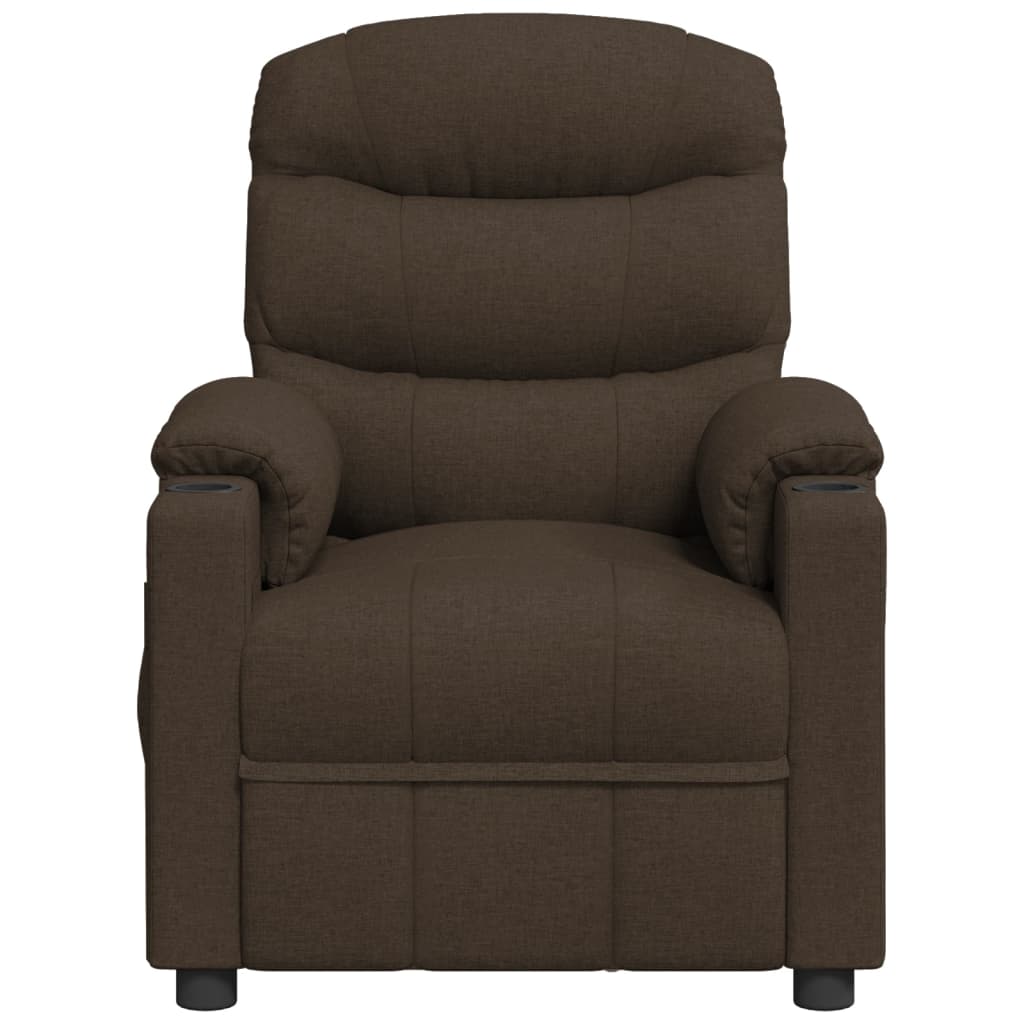 vidaXL Massagestoel stof donkerbruin