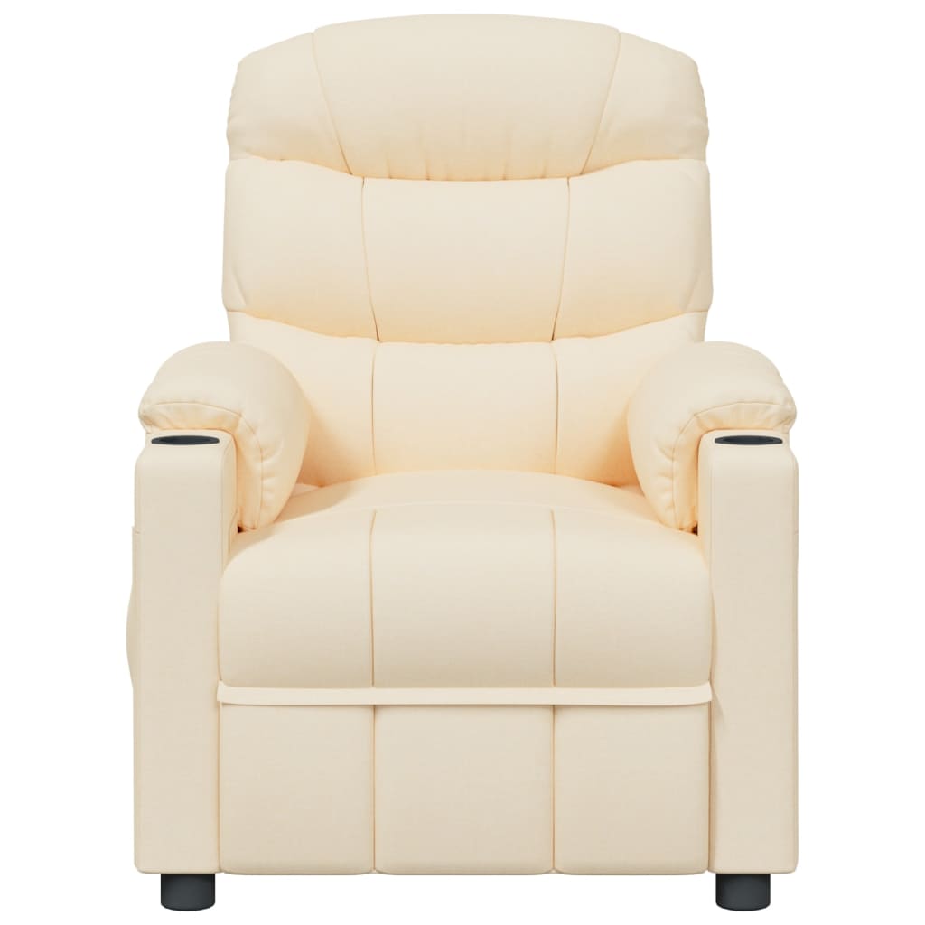 vidaXL Fauteuil de massage Crème Tissu